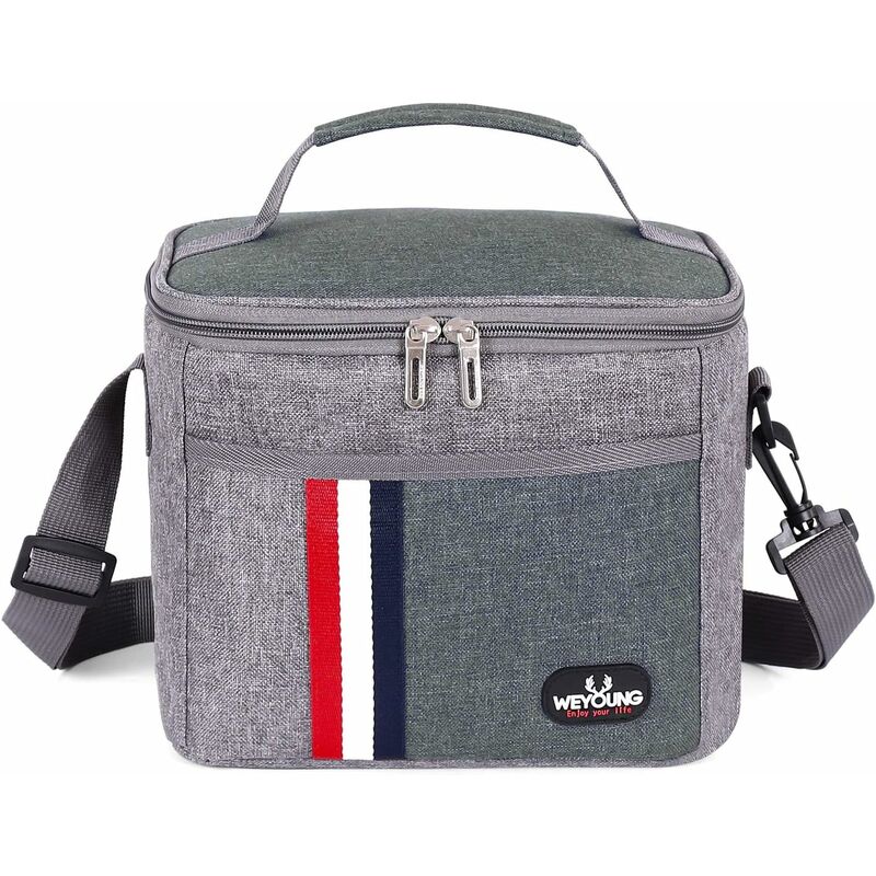 Large Insulated Waterproof Lunch Bag Unisex Adult Kids Gray