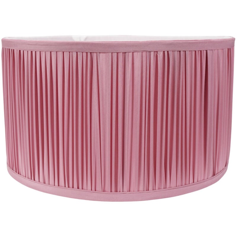 Large Jess Fabric - Faux Silk Pink Drum and B22 gls led 10W Warm White 3000K Bulb