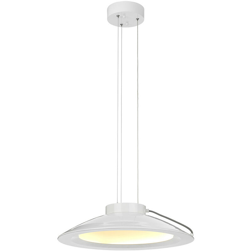 Europa - led 1 Light Medium Dome Ceiling Pendant White Painted Finish - Elstead