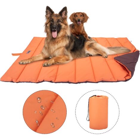 Large/Medium Dog Bed Portable Waterproof Dog Bed Multifunction Oxford Cloth Family Spring Picnic Tablecloth 110 x 68cm Dog/Cats (Orange)