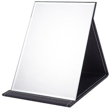 (large) Miroir De Maquillage Portable Pliable Hd - Noir, Pour Les Tudiants Et Les Dortoirs, Rsistant  L'eau