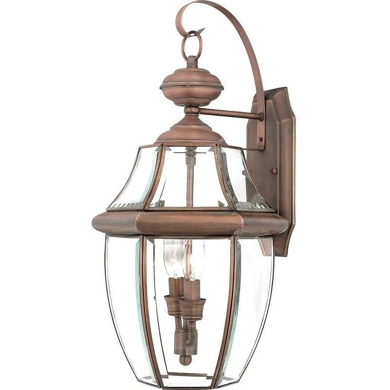 Elstead Lighting - Elstead Newbury - 2 Light Large Wall Lantern - Aged Copper, E14