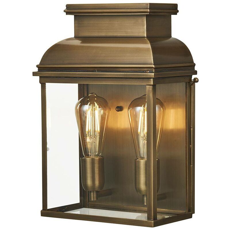 Elstead Lighting - Elstead Old Bailey - 2 Light Large Outdoor Wall Lantern Brass IP44, E27