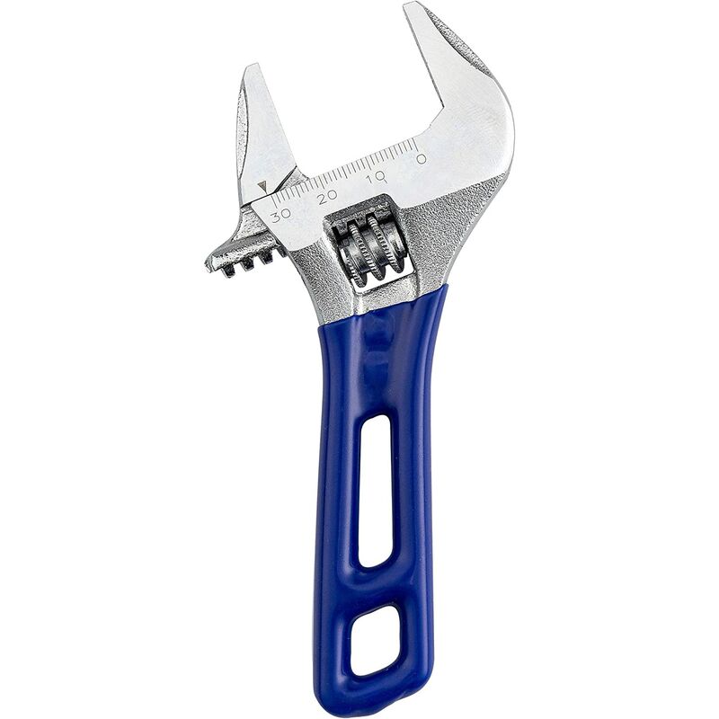 Large open end adjustable wrench with short handle, multifunctional wrench for repair 30cm