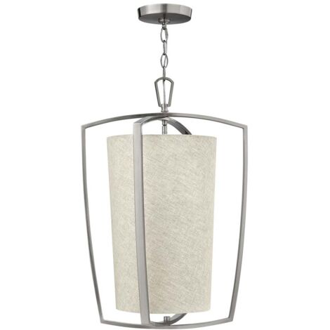 Large Pendant Light 3x E14 Light Brushed Nickel Große Pendelleuchte 3x E14 Hell Nickel gebürstet