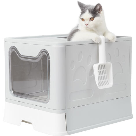 main image of "Large Pet Cat Litter Box Portabe Design Fully Enclosed with Easy Clean Tray"