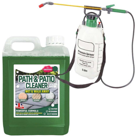 Large Pressure Sprayer With 2.5 Litre Path & Patio Cleaner Fluid
