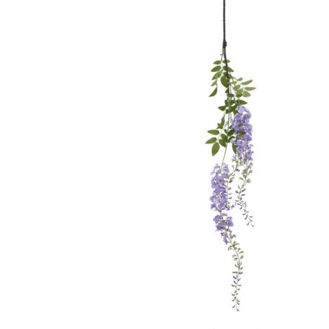 Large Purple Wisteria Spray (Single Stem Flower) - Plastic - Height 180 cm - Green