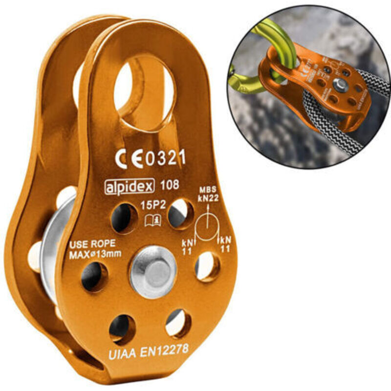 Large Rescue Pulley Single/Double Sheave With Swivel Plate, Aluminum Alloy Pulley--TRIMEC