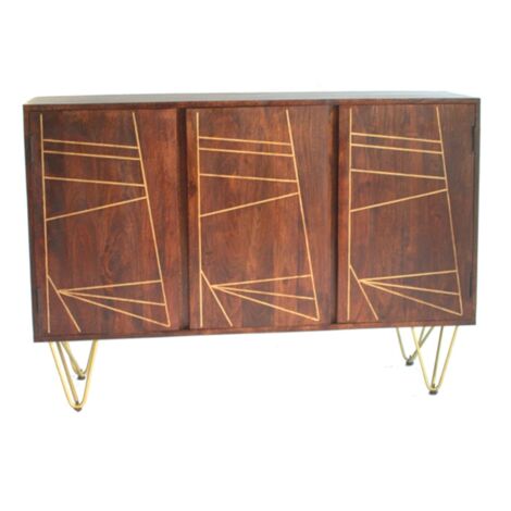 Large Sideboard with 3 Doors Dallas Dark Mango