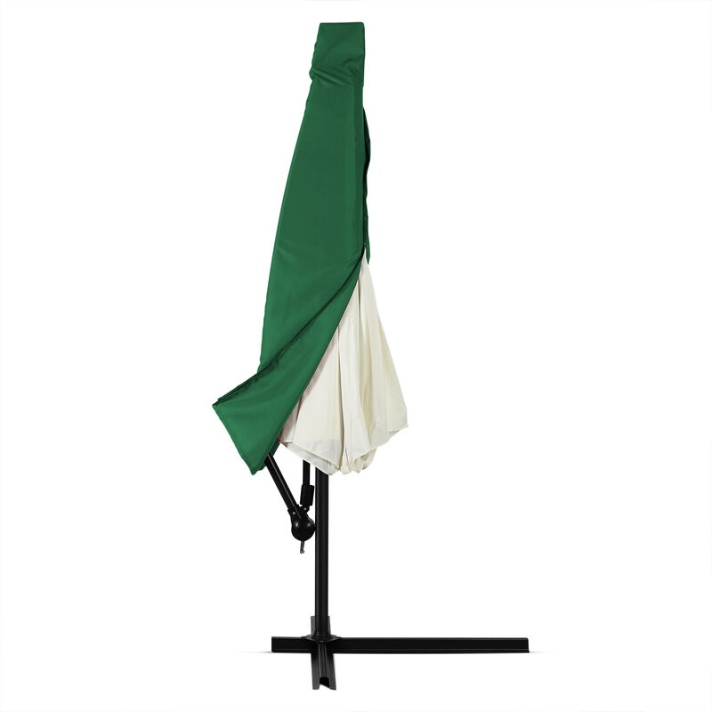 Sun Parasol Cover Garden Cantilever Umbrella Waterproof Breathable 160 g/m² Polyester Covering Green, für 3m Schirm (de) - Deuba