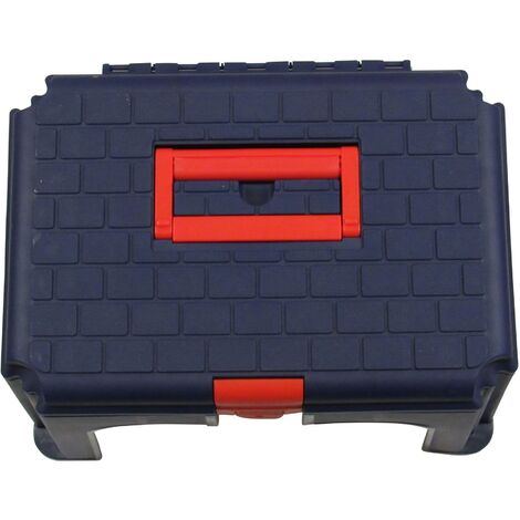 Large Tool Storage Box Blue (Plastic Step Stool Utility Case)
