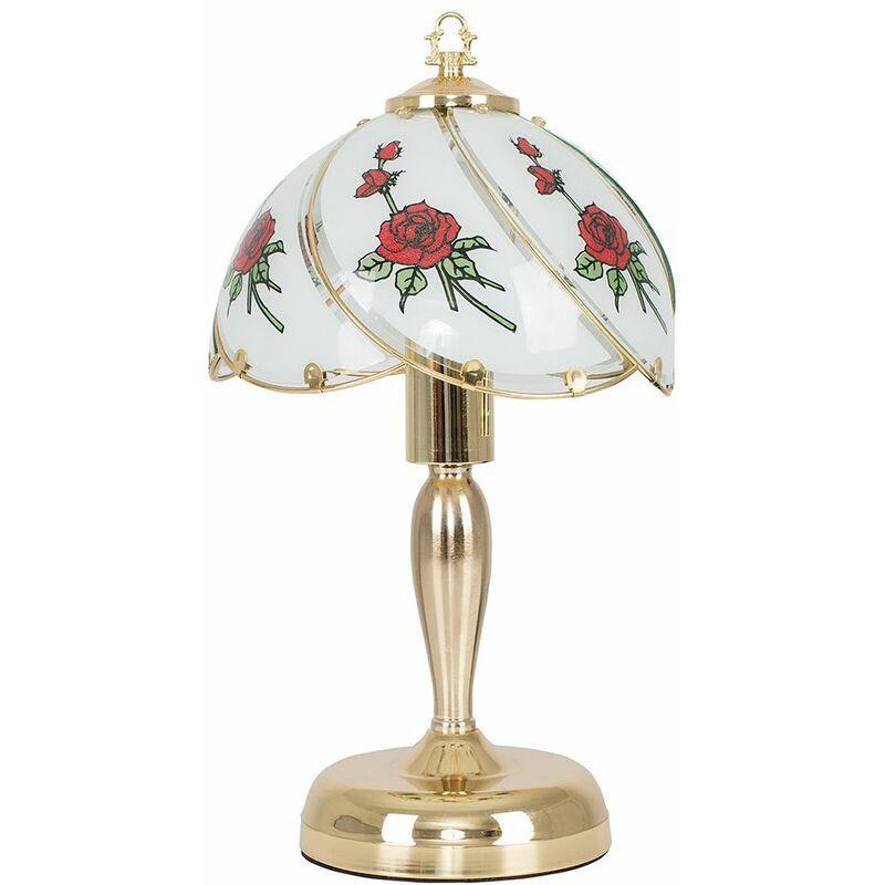 Large Traditional Vintage Brass Touch Dimmer Table Lamp ...