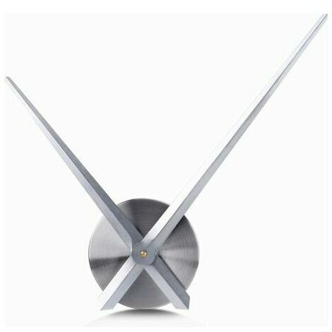 Large Wall Clock - 3D Needles - Quartz Clock - Crafts - Home Decor (Silver)