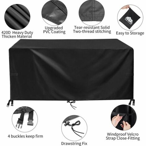 Large Waterproof Garden Patio Furniture Cover for Home Rattan Table Cube