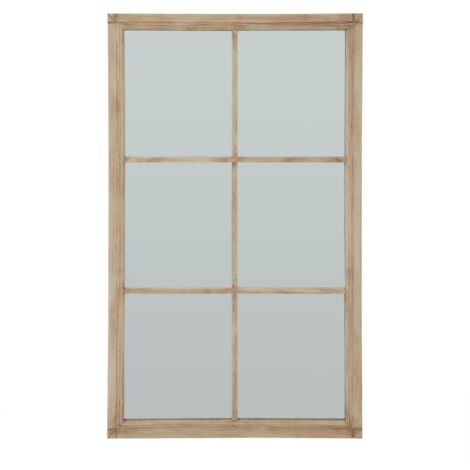 Large Window Mirror - Washed Wood - L4 x W90 x H150 cm - Brown