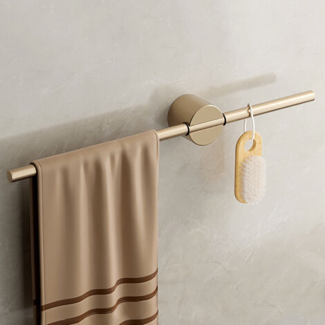 Largeight – Porte-serviettes en aluminium 50 cm – Installation sans clous – Antirouille et anticorrosion – Design minimaliste à tige unique