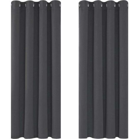 Largeight – Rideaux occultants isolants thermiques 117x138 cm – Design moderne à œillets – Pour salon et chambre – 100% polyester – 2 pièces