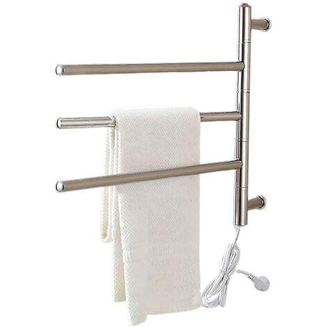 Largeight – Sèche-serviettes électrique en acier inoxydable – Température constante 55° – Rotation 180° – Chauffage rapide en 5 minutes