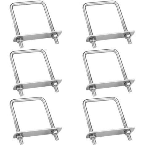 Largeight – U-Bügel aus Edelstahl 304 – 6er-Pack – Länge 100 mm, Durchmesser 8 mm, Innenabstand 50 mm – Zur Befestigung von Metallrohren und Holz