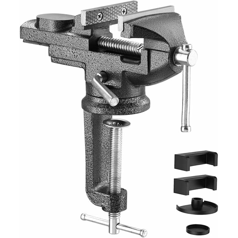 Largeur de Mâchoire 70mm Étaux d'Établi, Étau avec Base Pivotante à 360 Degrés, Matériau en acier moulé,Puissance De Serrage 800Kg (70mm)