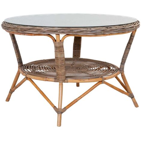 Larisa Gartentisch Ø120cm Glas kubu,grau.