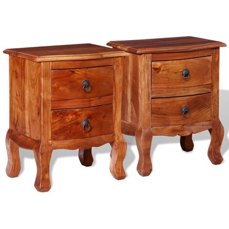 main image of "Lars 2 Drawer Bedside Table by Union Rustic - Brown"