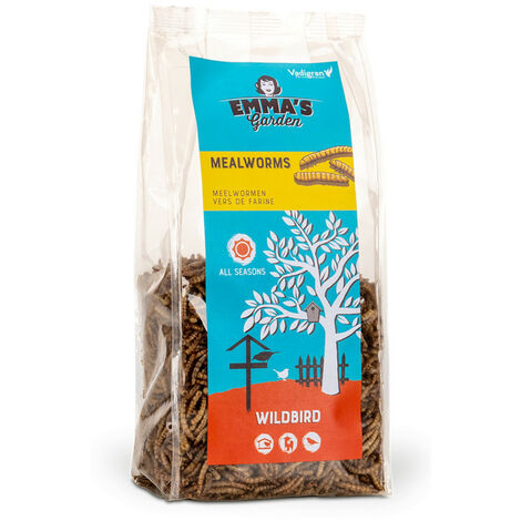 Larves de vers de Farine pour oiseaux sachet de 200 g - emma's garden - Multicolor