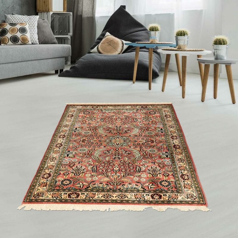 

Alfombra oriental kashmir 18 1a2t en rosa rayón - Rose