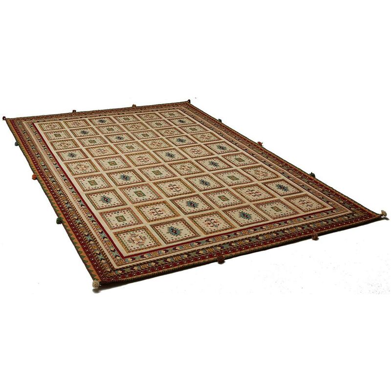 

Alfombra oriental Shamalka Relief 3D 3 1A2T Lana beige - Beige