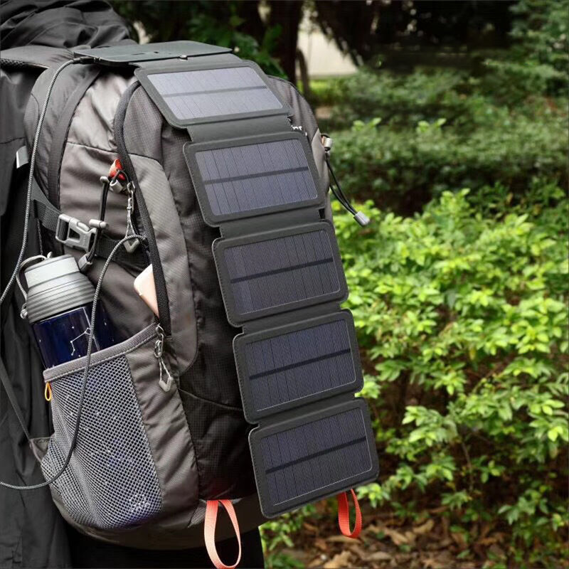 

Las celulas portatiles Cargador solar plegable 12W al aire libre paneles solares Bolsa Dispositivos de salida USB para los telefonos inteligentes,