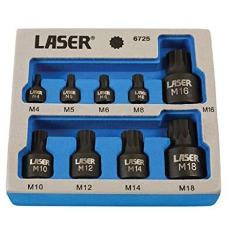 Laser 6725 Set di punte per bussole scanalate - Basso profilo