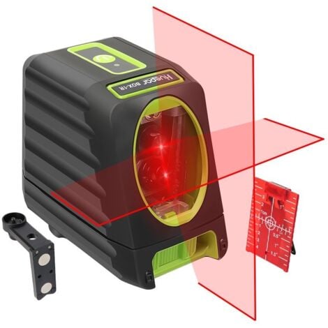 Laser a linee incrociate Huepar rosso, laser a linee autolivellante con funzione a impulsi, linea verticale e orizzontale commutabile con angolo del fascio H130° / V150°, campo di lavoro 20 m M-BOX-1R