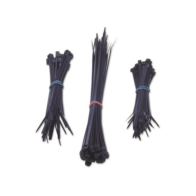 Laser - Cable Ties - Standard - Black - 3 Assorted Sizes - Pack Of 75 - 2198