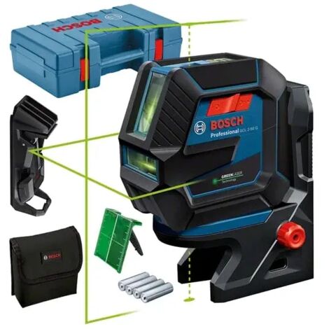 Laser combinato Bosch GCL 2-50 G con morsetto a soffitto in valigetta da artigiano