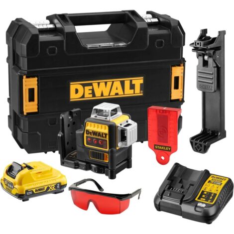 Laser DEWALT 3X360° - Faisceau Rouge- 10.8V 2.0Ah - Batterie et chargeur - DCE089D1R