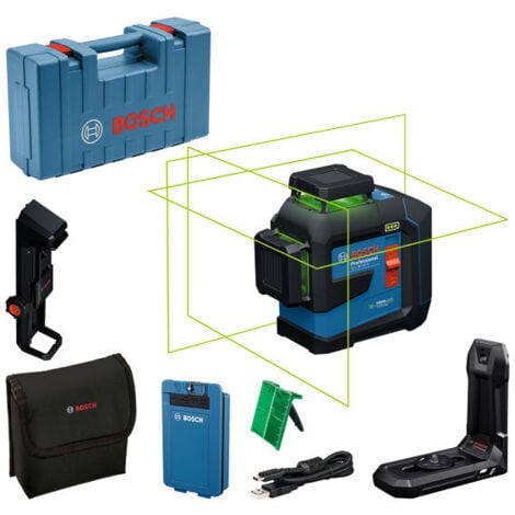 Laser di linea Bosch GLL 80-33 G con LB10 + DK20 + batteria BA3,7V XL in valigetta
