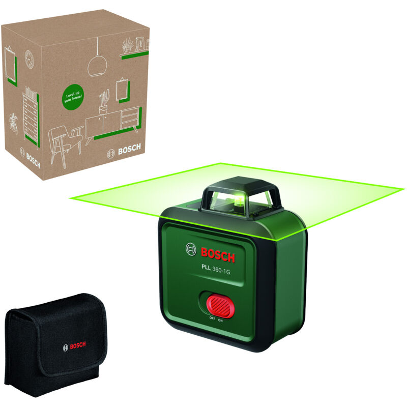 Laser di linea Bosch PLL 360-1G, 1 x batteria ricaricabile BA 3,6V 2,0Ah, verde