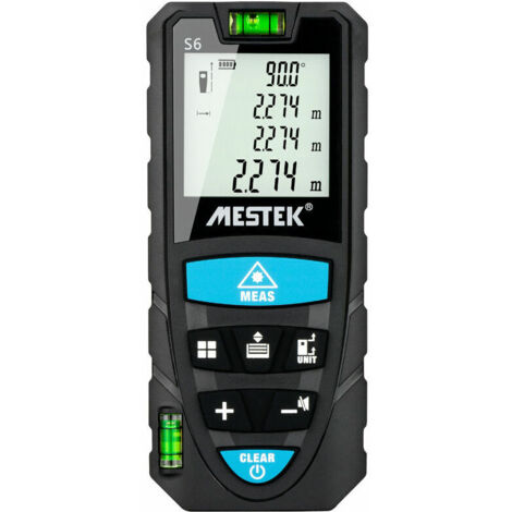 Laser Distance Meter 50m, Mileseey by RockSeed 2 Bubble Levels Digital Laser Meter ±2mm with LCD Backlight & 4 Lines Display, IP54 Distance Area Volume Measurement, Wrist Strap & 2 Batteries Included