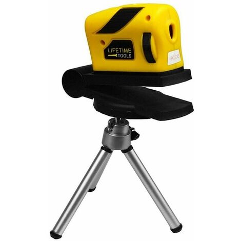 Laser en croix, laser en croix avec plage de mesure 15 m, ligne verticale et horizontale commutable avec auto-nivellement, rotation à 360 degrés avec base magnétique flexible