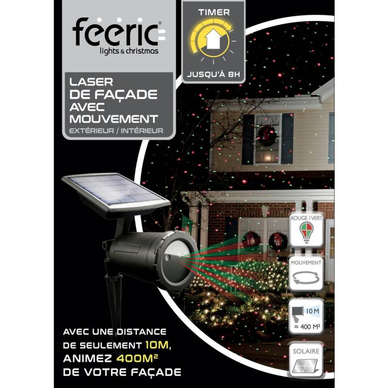 Image of Fééric Lights And Christmas - Laser da esterno a energia solare con movimento a punti rosso-verdi + trasformatore - Feeric lights & christmas