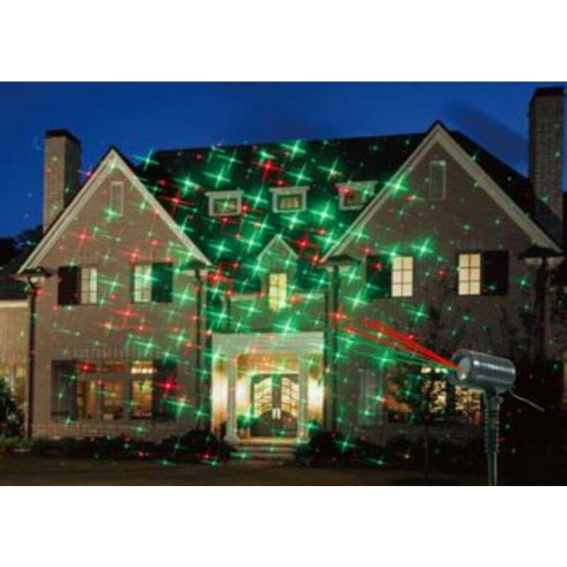 Laser de façade extérieur animé étoiles scintillantes rouge et vert - Feeric lights & christmas