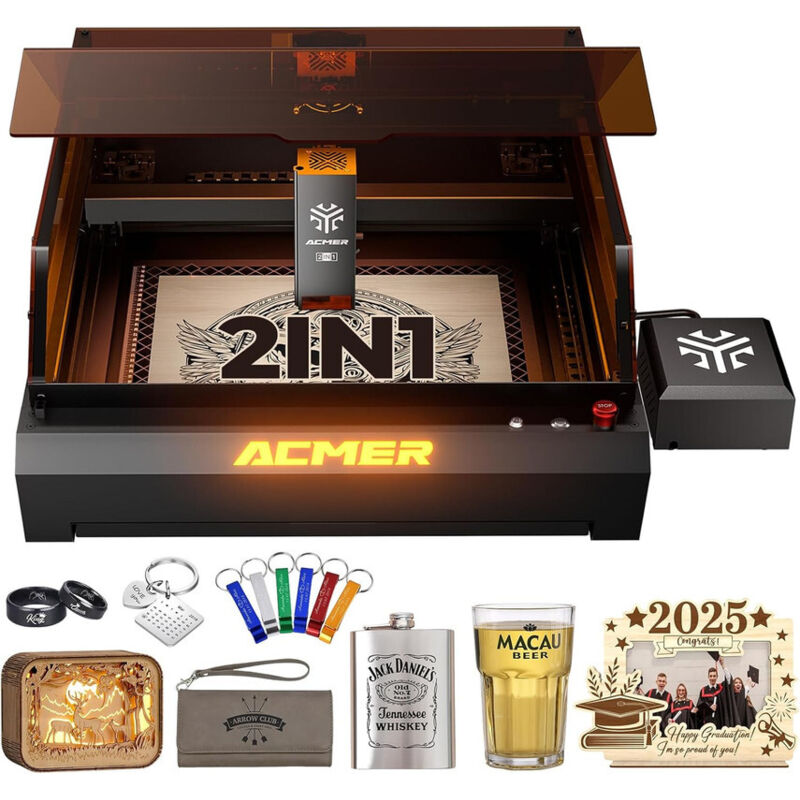 Image of Laser Graviermaschine ACMER P3 2IN1 Lasergravur Maschine 10000mm/min 2W+10W