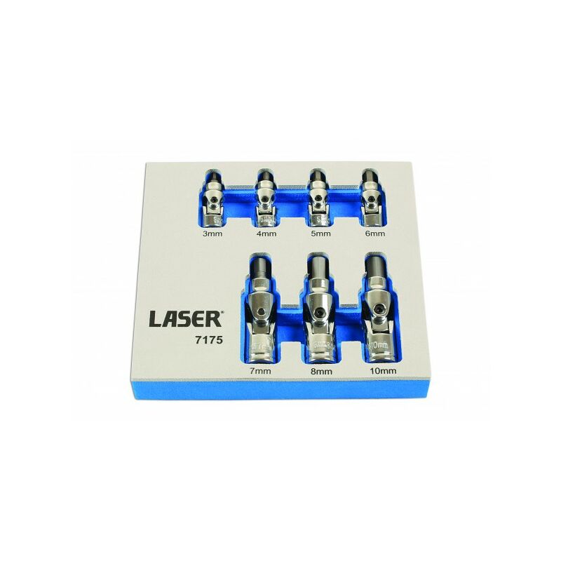 Hex Bit Set - Universal Joint - 7pc - 7175 - Laser