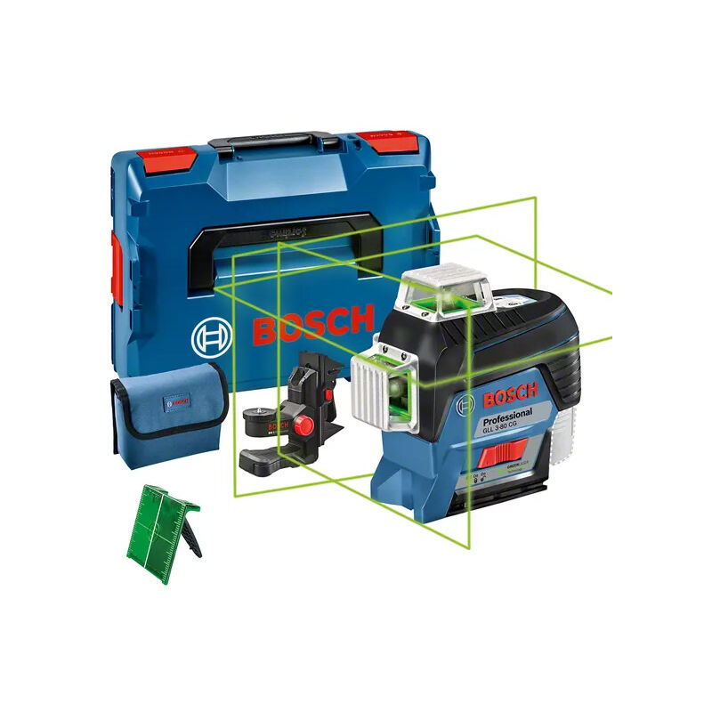 Image of Laser linea Bosch gll 3-80 cg Professional - 3 linee verdi - Senza batteria né caricabatterie - 0601063T03