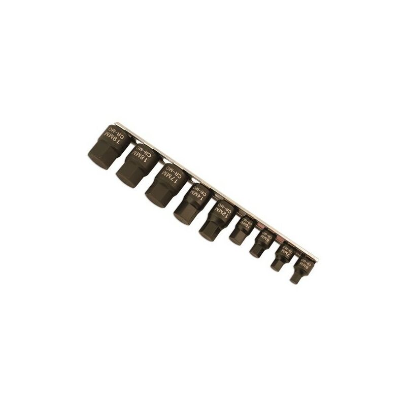 Low Profile Impact Hex Bit Set - Metric - 9 Piece - 5665 - Laser