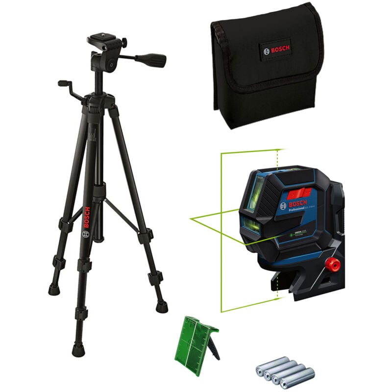 Laser en croix points et lignes 50m Bosch gcl 2-50 g + trépied bt 150 - 0601066M01