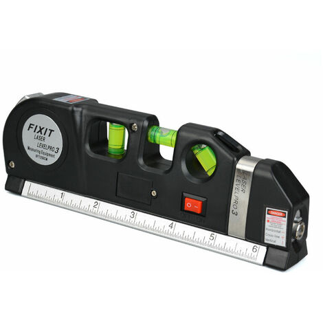 Niveau à Bulle Laser Règle de Niveau à Bulle Polyvalente avec Lumière LED  et 5 pieds/ 1,5 m Ruban à Mesurer, Outil de Mesure de Haute Précision  (Batterie Incluse)Macaron