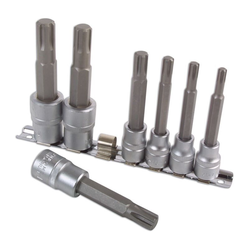 Tools Ribe Socket Bit Set 3/8''D, 1/2''D 7pc 2900 - Laser