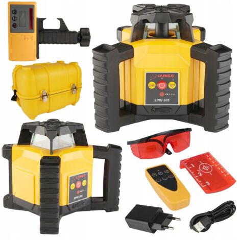 Laser rotatif Spin 305, nivellement automatique, pentes de 500 m, IP54, télécommande
